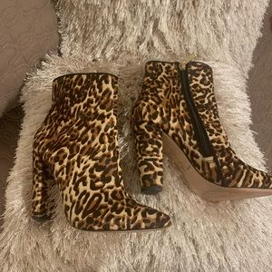 Jessica Simpson Leopard High Heel Booties